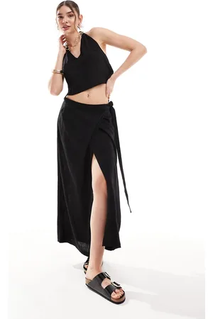 JJXX Linen mix wrap maxi skirt in - part of a set