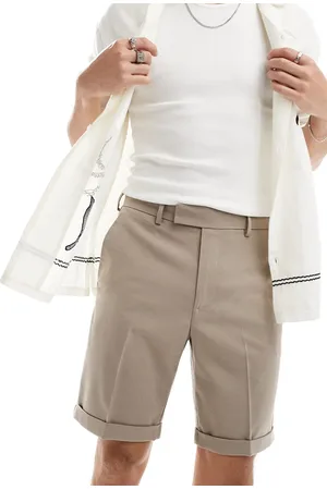 ASOS Smart straight leg shorts in stone