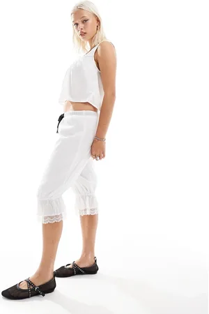 Labelrail X Daisy Birchall bow detail longline bloomer capri pants in
