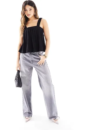 ASOS Strappy tie back smock top in