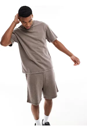 ADPT. Oversized sweat T-shirt in washed beige - part of a set