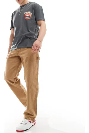 JACK & JONES Eddie loose fit carpenter jeans in tan