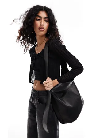 ONLY Open seam tie front cardigan in