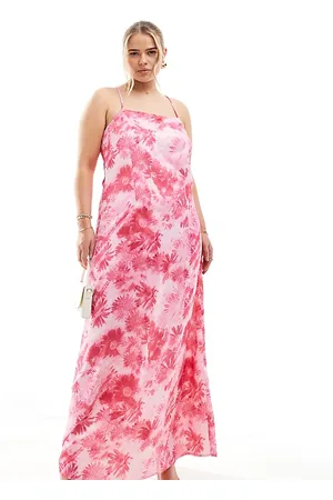 VERO MODA Satin square neck maxi slip dress in daisy print