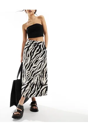 Object A line midi skirt in zebra print