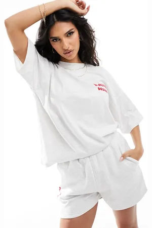 Kaiia Design oversized front and back logo T-shirt in heather - part of a set