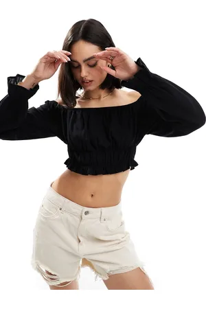 Stradivarius Textured off shoulder top in