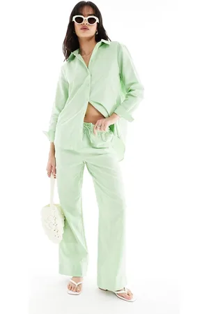 JDY Wide leg pants in light pinstripe - part of a set