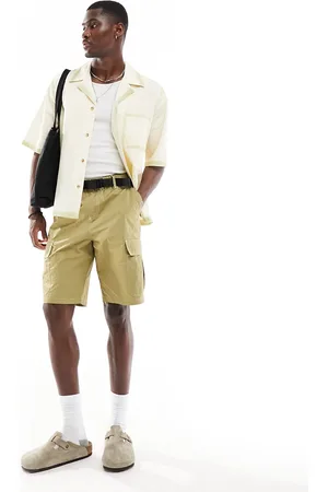 ASOS Cargo shorts with belt detail in khaki