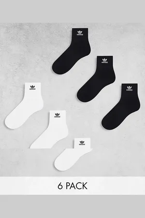 adidas Trefoil 6-Pack Quarter socks in and white