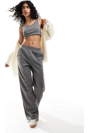 Noisy May Wide leg sweatpants in charcoal - part of a set