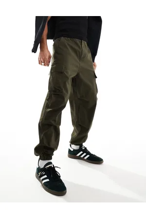 ASOS Oversized tapered cargo pants in khaki