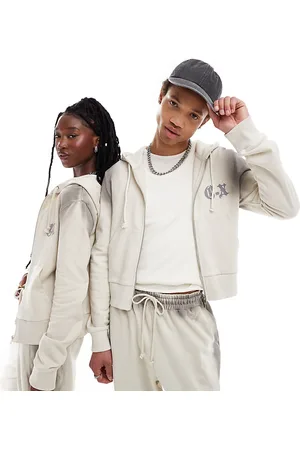 COLLUSION Unisex zip through hoodie in ombre wash - part of a set