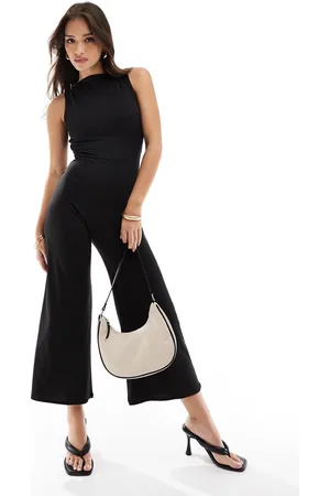 ASOS Slash neck culotte jumpsuit with open tie back in