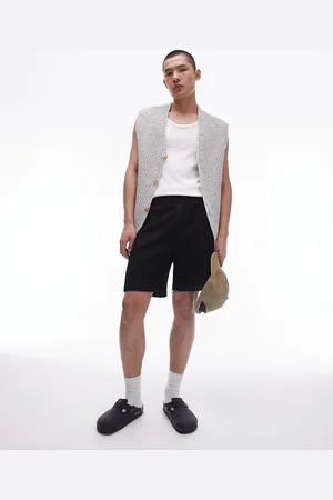 Topman Oversized fit jersey shorts with crinkle plisse texture in