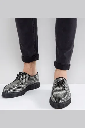 ASOS ASOS Lace Up Creeper Shoes In Checkerboard Textile