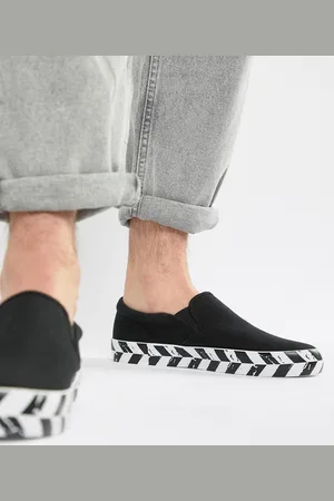 ASOS Slip on plimsolls in canvas with diagonal checkerboard sole