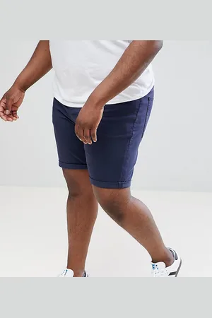 ASOS Plus Denim Shorts In Slim Blue