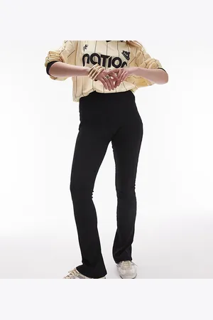Topshop Skinny ribbed flared pants in