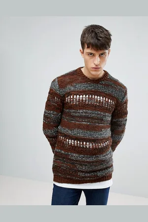 ASOS ASOS Textured Sweater With Stripe Detail In