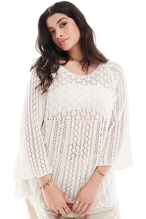 ONLY 3/4 sleeve knit top in off
