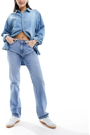 ONLY Jaci mid rise straight jeans in light wash