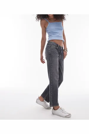 Topshop Cropped baby bootcut jeans in dark dirty