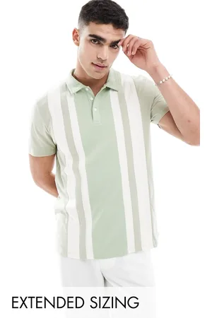 ASOS Polo in green and white stripe