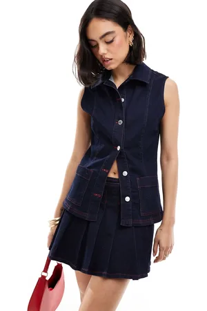 ASOS Denim fitted suit vest in indigo - part of a set