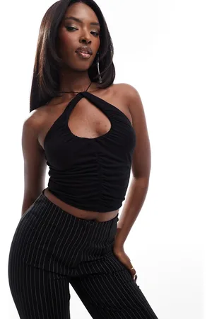 ASOS Double layer ruched front keyhole spaghetti strap top in