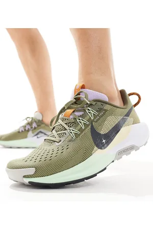 Nike Reactx Pegasus Trail 5 sneakers in dark and olive