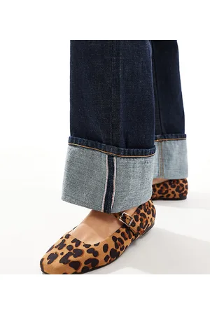 ASOS Wide Fit Lottie Mary Jane ballet flats in leopard