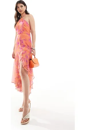 French Connection Arla Hallie ruffle midi dress in