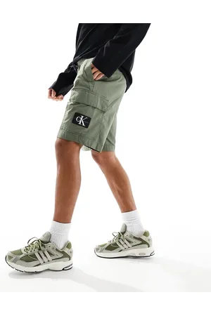 Calvin Klein Washed cargo shorts in olive