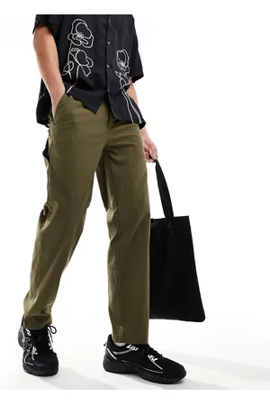 Only & Sons Pull on straight fit worker pants in olive