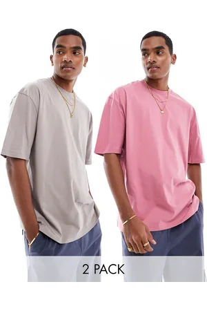 ASOS 2 pack oversized t-shirts in dusty pink and brown