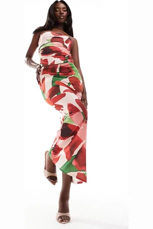ASOS Slinky maxi skirt in oversized floral print