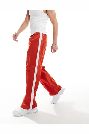ASOS Wide nylon pants in with white side panel