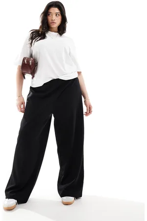 Noisy May Wide leg elastic waist pants in