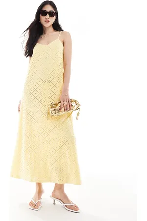 VERO MODA V neck eyelet jersey maxi dress in