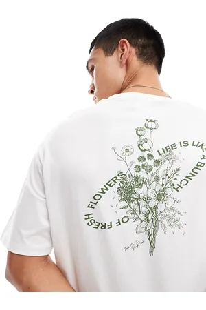 SELECTED Oversized t-shirt with flower back print in