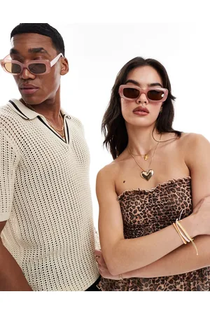 Aire Orbit rectangle sunglasses in beige