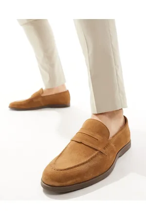 WALK LONDON Angelo Saddle Loafers In Tan Suede