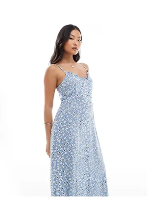 Pieces® Frill cami maxi dress in ditsy floral