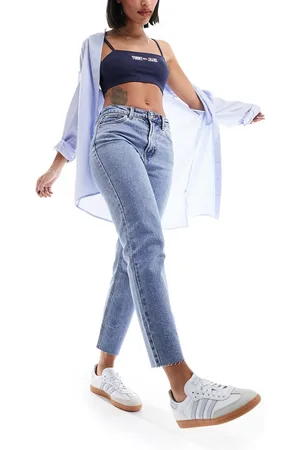 ONLY Emily high waisted straight leg jeans in light wash