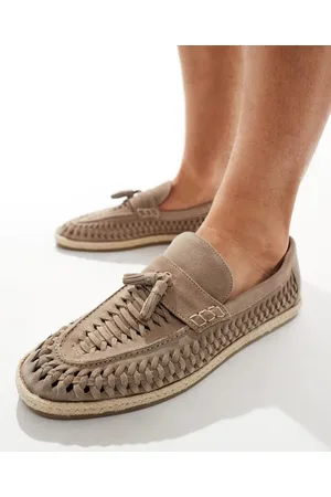 River Island Espadrille woven loafers in stone