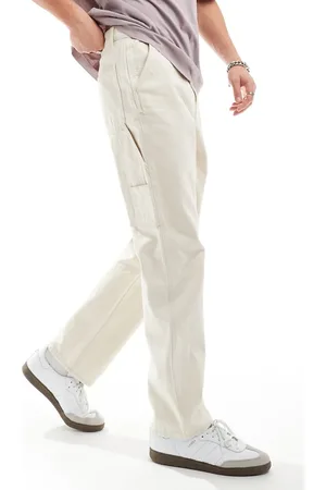 Only & Sons Loose fit carpenter jeans in ecru