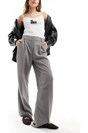 Noisy May High rise wide leg tailored pants in