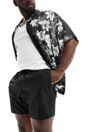 ASOS 2 pack swim shorts in mid length in charcoal /black