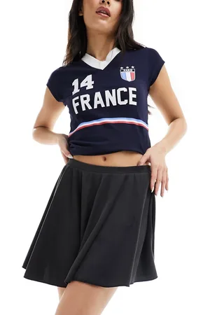 Monki Super soft cupro A-line mini skirt in